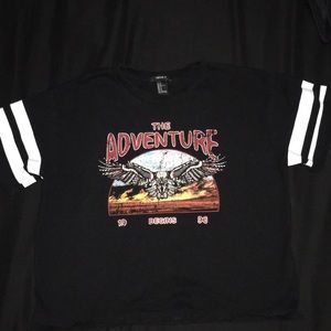 distressed belly tee